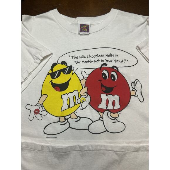 VTG 80s/90s Mars Inc. M&Ms Melts In Your Mouth Short Sleeve T Shirt Size L/XL - Picture 10 of 13